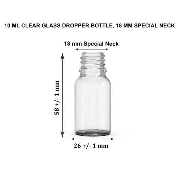 10 ML CLEAR 18MM DROPPER BOTTLE & Glass Pipette - Image 2